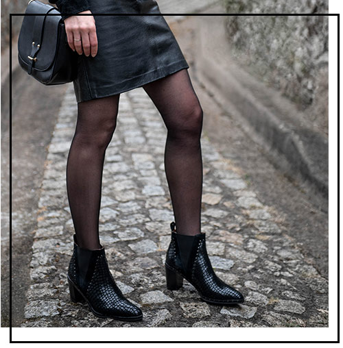 Un total look noir avec les boots nacima